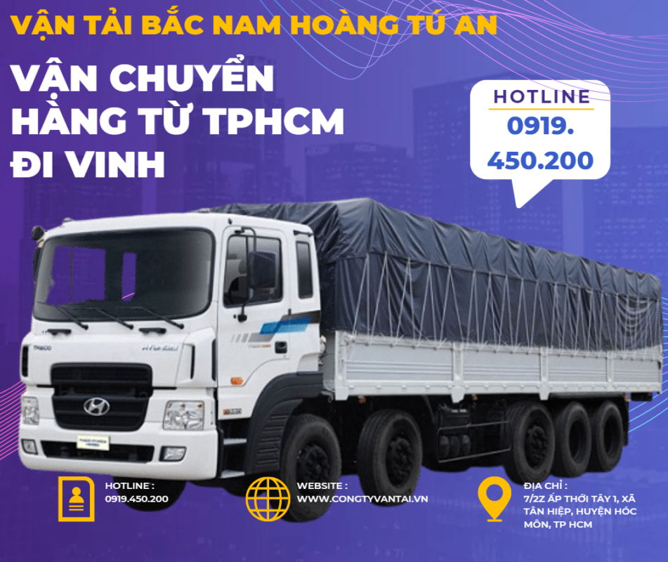 Vận chuyển hàng từ TPHCM đi Vinh