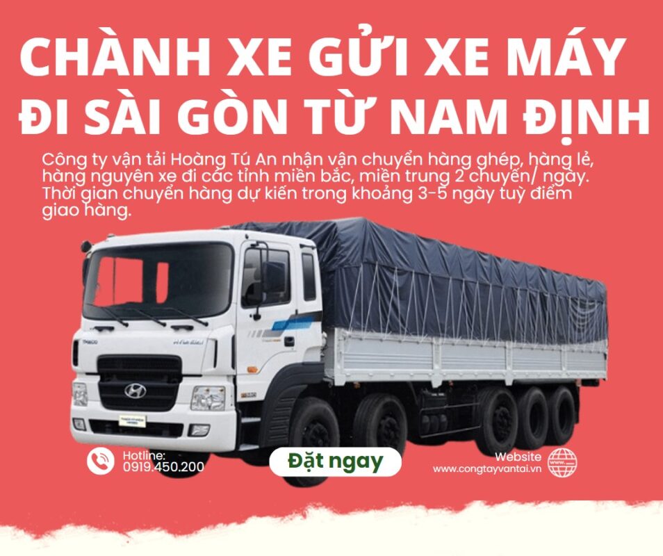 Chành xe gửi xe máy đi Sài Gòn từ Nam Định